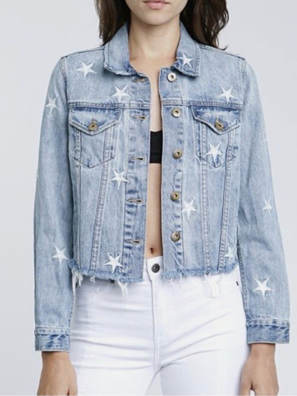 PISTOLA Brando Star Embroidery Denim Jacket size S